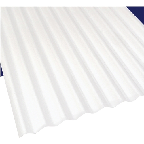 Corrugated Roofing Panel, 10 ft L, 26 in W, 0.063 in Thick Material, Polycarbonate, White - pack of 10