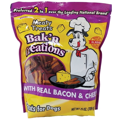 Dog Treat, Bacon, Cheese Flavor, 25 oz Bag