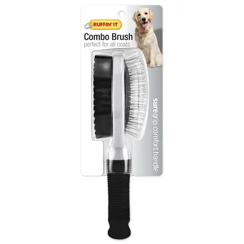 Ruffin It 19743 Pin and Bristle Brush, Combo, Metal/Plastic, Blue