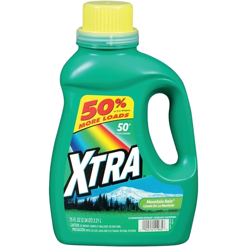 XTRA 00915 41965 Laundry Detergent, 75 oz, Liquid, Mountain Rain