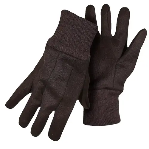 Boss B62011-L12P Jersey Gloves, L, Knit Wrist Cuff, Cotton, Brown - pack of 12