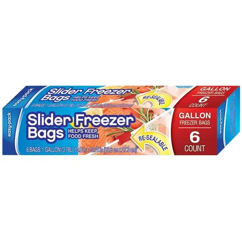 Freezer Bag, 1 gal Capacity - pack of 6