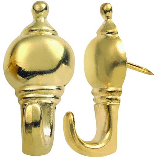 Ook 53500 Colonial Series Decorative Pushpin Hanger, 10 lb, Brass Plated - pack of 3