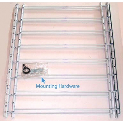 1130 Series Window Guard, 24 to 42 in W, 30 in H, Steel, White, 8-Bar - pack of 2