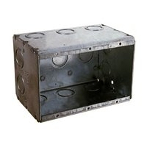 RACO 692-XCP10 Switch Box, 3-Gang, 3-Outlet, 13-Knockout, Galvanized Steel, Gray, Nail - pack of 10