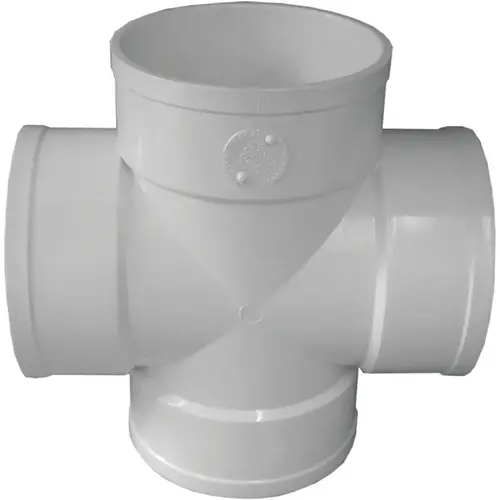 SDR35 Sewer and Drain 4 In. Solvent Weld PVC Cross White