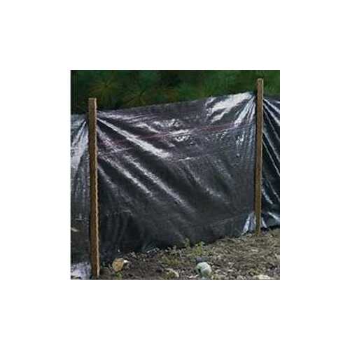 MUTUAL INDUSTRIES 14987 Silt Fence, 100 ft L, 36 in W, 1-1/2 x 1-1/2 in Mesh, Fabric, Black