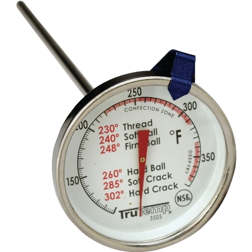TAYLOR 3505 Candy/Deep Fry Thermometer,-40 to 450 deg F, Analog Display