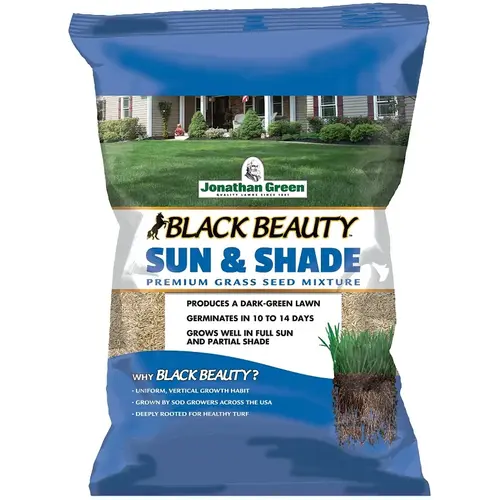 Jonathan Green 12007 Black Beauty Sun and Shade Grass Seed Mix, 50 lb Bag Dark Green