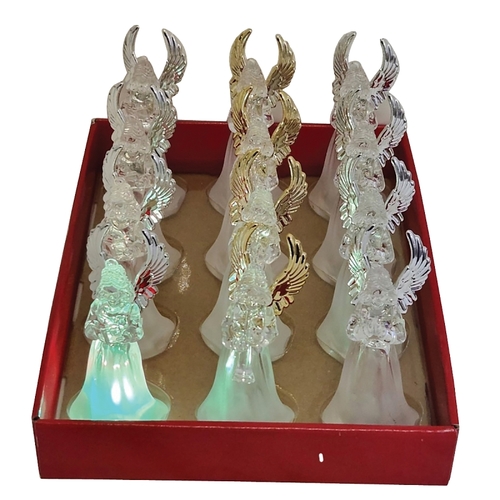 Angel Decor, 6-3/4 in H, Christmas, Resin, Colorful, LED Bulb - pack of 12