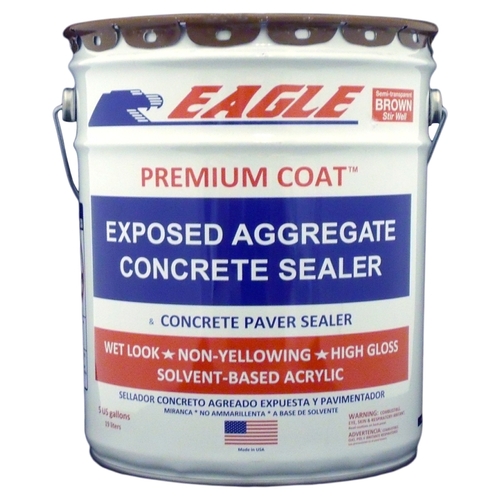 Eagle EB5 PREMIUM COAT Series Concrete Sealer, Brown Tint, Liquid, 5 gal, Pail