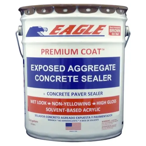 PREMIUM COAT Series Concrete Sealer, Brown Tint, Liquid, 5 gal, Pail