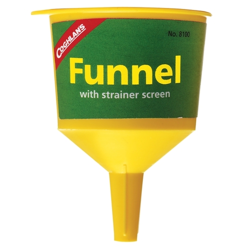 Coghlan's 8100 Funnel with Strainer Screen, Polypropylene Handle, Yellow Handle