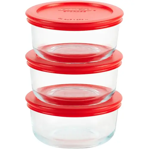 Simply Store 2-Cup Glass Storage Container Set with Lids (6-Piece)