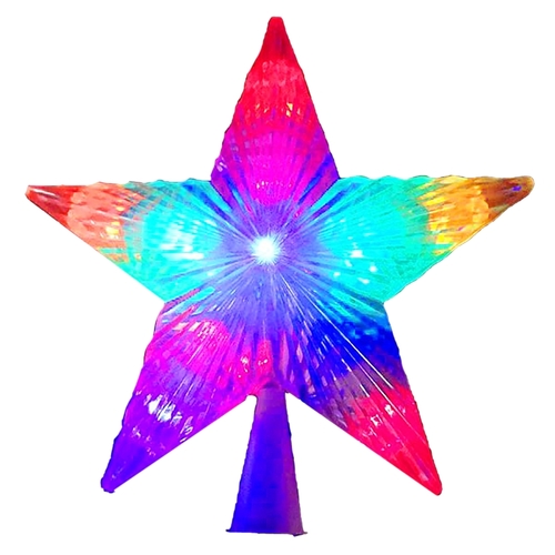 Star Tree Topper, LED, Multi-Color, 9 in