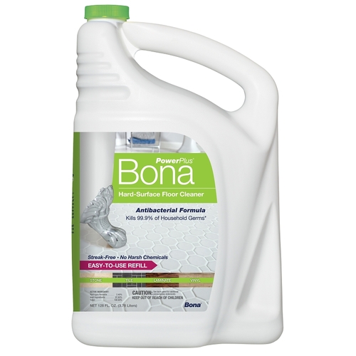 Bona 1014420 PowerPlus Anti-Bacterial Floor Cleaner Refill, 128 oz, Liquid, Floral