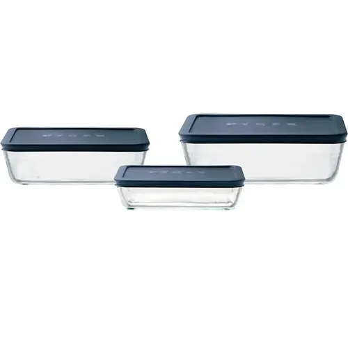 CONTAINER STORAGE SET RECT GLS - pack of 6