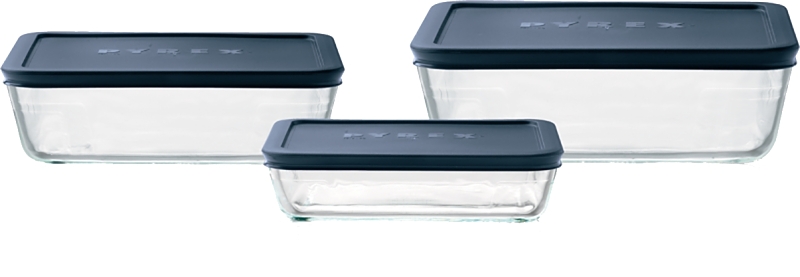 Pyrex 6004023 CONTAINER STORAGE SET RECT GLS - pack of 6