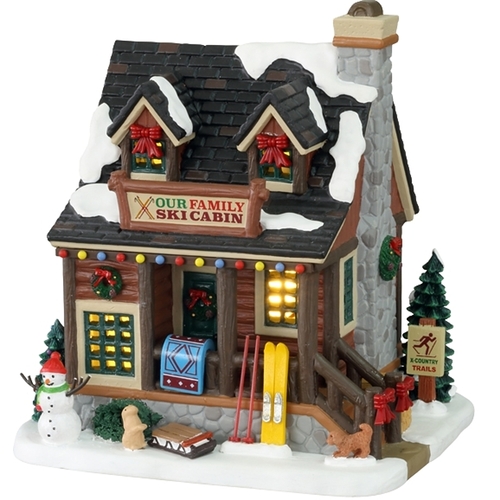 Lemax 15748-XCP4 Our Family Ski Cabin Figurine - pack of 4