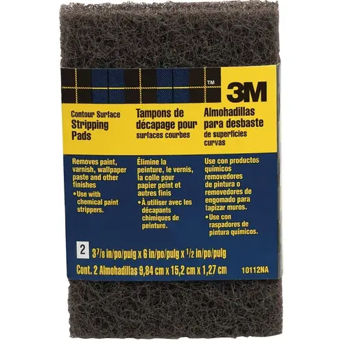 Stripping Pad, 6 in L, 3-3/4 in W - Pair Black - 2 per pack x12 packs