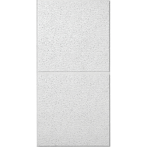 USG R2742 Ceiling Panel, 4 ft L, 2 ft W, 3/4 in Thick, Fiberboard, White/Beige/Gray