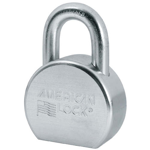 Padlock, Keyed Alike Key, 7/16 in Dia Shackle, 1-1/16 in H Shackle, Boron Steel Shackle Chrome