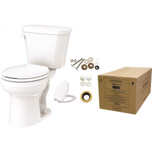 Toilet In-A-box 1.28 GPF Round Front Slow-Close Toilet Seat