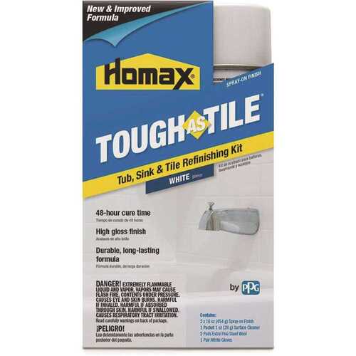 Homax 3153/EA White Tough As Tile Aerosol Tub, Sink, And Tile Refinishing Kit, 32 Oz