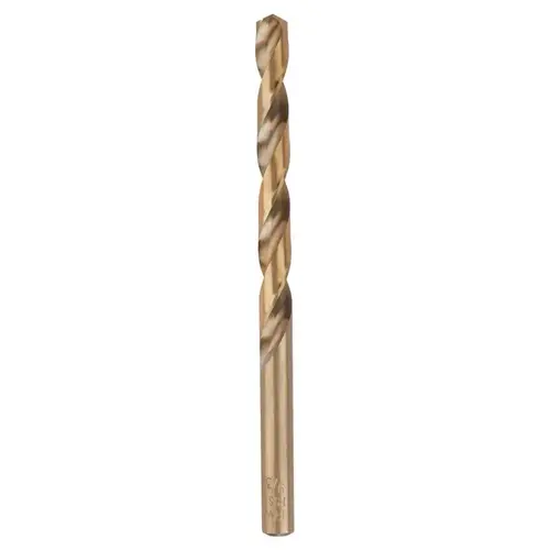 Jobber Drill Bit, 15/32 in Dia, 5-3/4 in OAL, Spiral Flute, 1-Flute, 15/32 in Dia Shank Gold Oxide