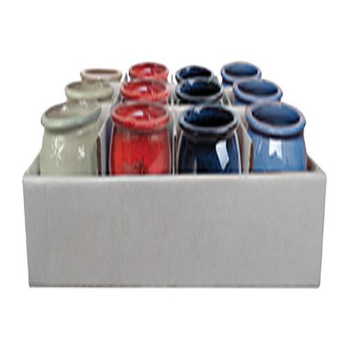 Ceramic Pot 3.6" H X 4.2" W X 4.2" D X 4" D Ceramic Assorted Assorted - pack of 12