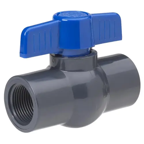 BK Products VBVP80B3 Ball Valve 1/2" PVC FIP Full Port T-Handle Gray