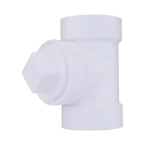 Cleanout Tee with Plug Schedule 40 1-1/2" Hub X 1-1/2" D Hub PVC