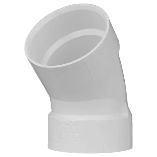 6 In. Schedule 40 45 Deg. Short Radius DWV PVC Elbow (1/8 Bend)