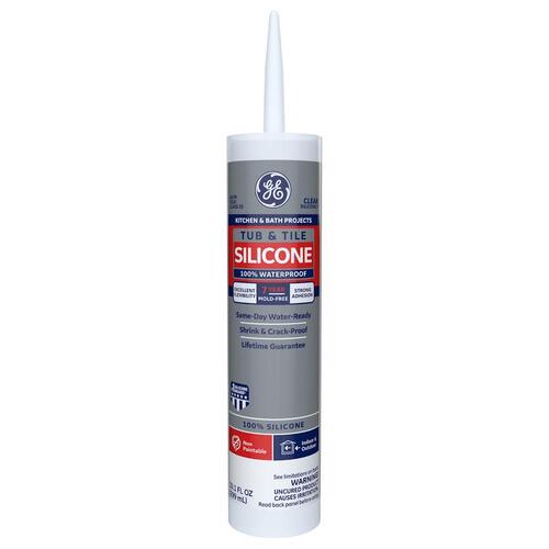 GE 2749485 Silicone I 612 Silicone Rubber Sealant, Clear, 24 hr Curing, -60 to 400 deg F, 10.1 oz Tube