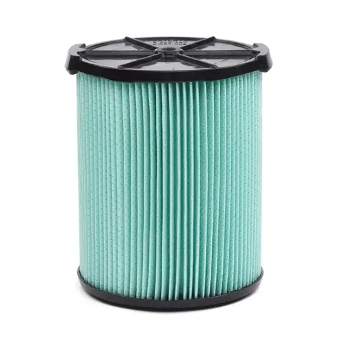 Wet/Dry Vac Cartridge Filter 6.75" D HEPA Media 5-20 gal Green