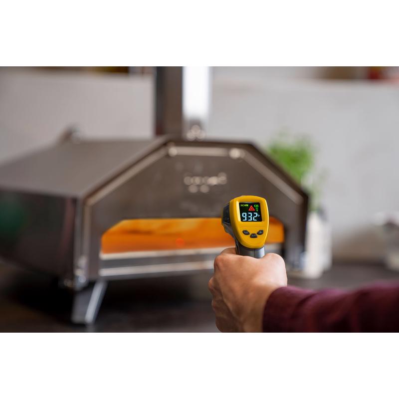 Ooni UU-P06100 Infrared Thermometer, -32 to 550 deg C, LCD Display, Plastic Case, Gray/Yellow Case