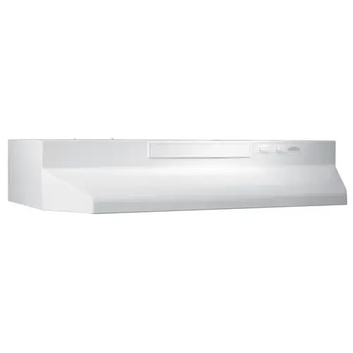 Broan F403611 F40000 Series Range Hood, 160 cfm, 2 Fan, Duct Vent, 36 in W, 17-1/2 in D, 6 in H, White