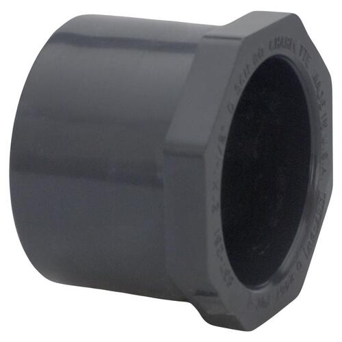 Reducer Bushing Schedule 80 2" Spigot T X 1-1/4" D Slip PVC Gray