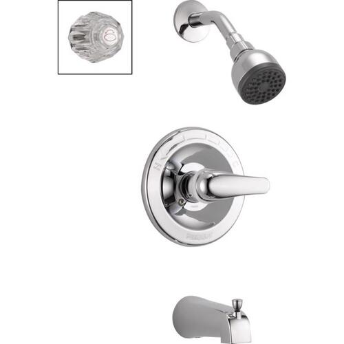 Tub and Shower Faucet, Brass, Chrome Plated