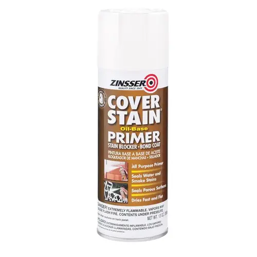 Primer/Sealer Spray Cover Stain White Flat Oil-Based Alkyd 13 oz White - pack of 6