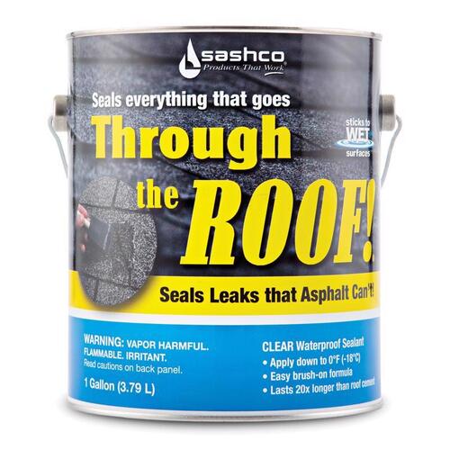 Through the Roof 14004 Cement and Patching Sealant, Clear, Liquid, 1 gal Container