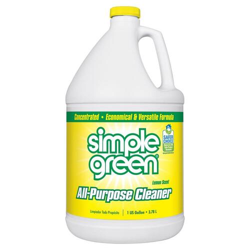 SIMPLE GREEN 3010100614010 All-Purpose Cleaner, 1 gal Bottle, Liquid, Lemon, Yellow