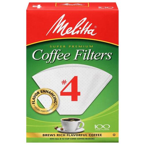 Melitta 624102 Coffee Filter 12 cups White Cone White