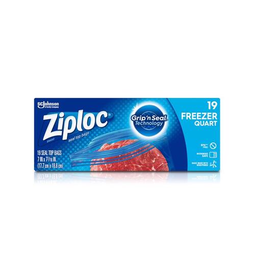 Buy Ziploc 00388 Freezer Bag, 1 qt Capacity 1 Qt