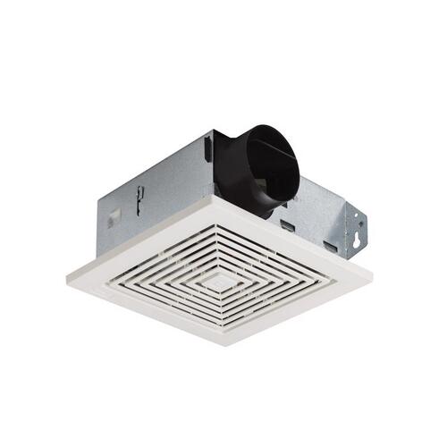 50 CFM Ceiling/Wall Mount Bathroom Exhaust Fan, White Plastic Grille