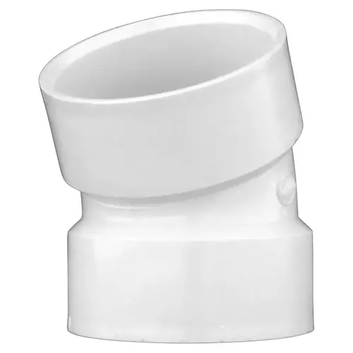 3 In. Hub x Hub Schedule 40 22-1/2 Deg. DWV PVC Elbow (1/16 Bend)