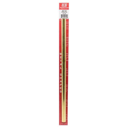 CRL 8139 Decorative Metal Tube, Round, 12 in L, 1/2 in Dia, 0.014 in Wall, Brass
