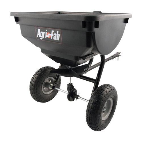 Tow Behind Broadcast Spreader, 14,000 sq-ft Coverage Area, 120 in W Spread, 80 lb Hopper