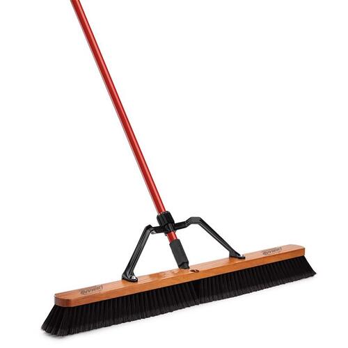 36 in. Smooth Sweep Push Broom Set with Brace and Handle - pack of 4