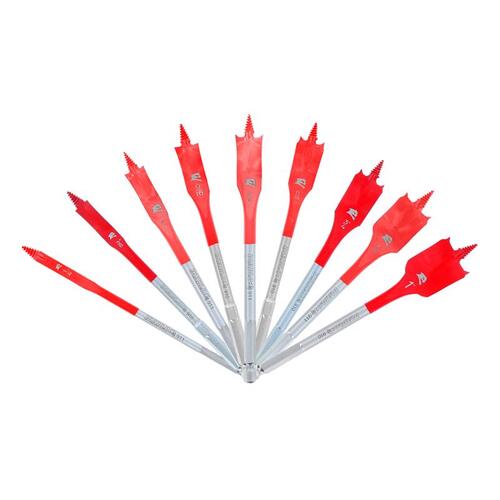 Spade Bit Set 6" L High Speed Steel Clean Wood Hex Shank